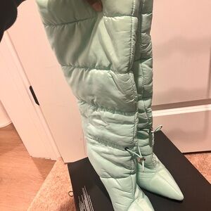Mint Green Women's Quilted Boots